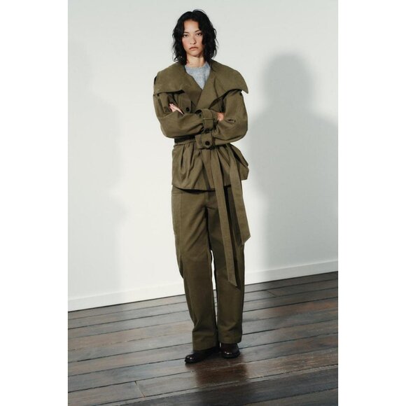 ZARA BELTED COTTON TRENCH COAT - Picture 9 of 9